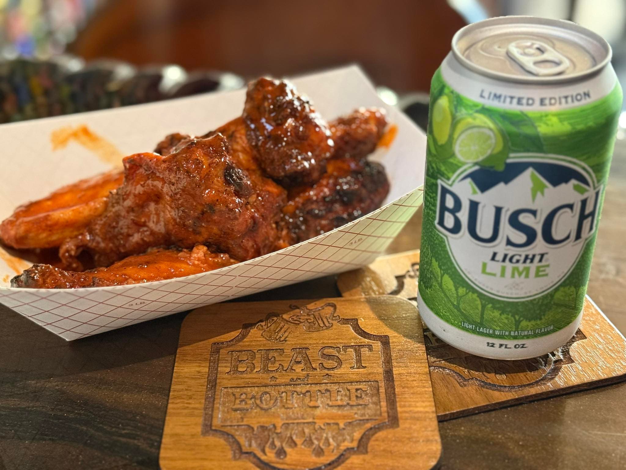 Beast & Bottle wings and beer
